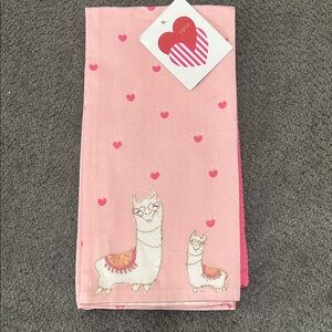 NWT Llama kitchen towels. One pink, one llama design.